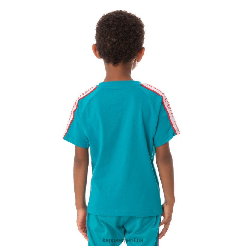 Kappa niños camiseta con logo y cinta para niños avirec 2 pavo real 2FJJXV769