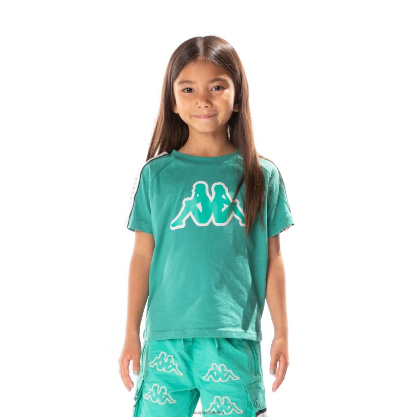 Kappa niños camiseta con logo y cinta para niños avirec 2 verde azulado 2FJJXV682