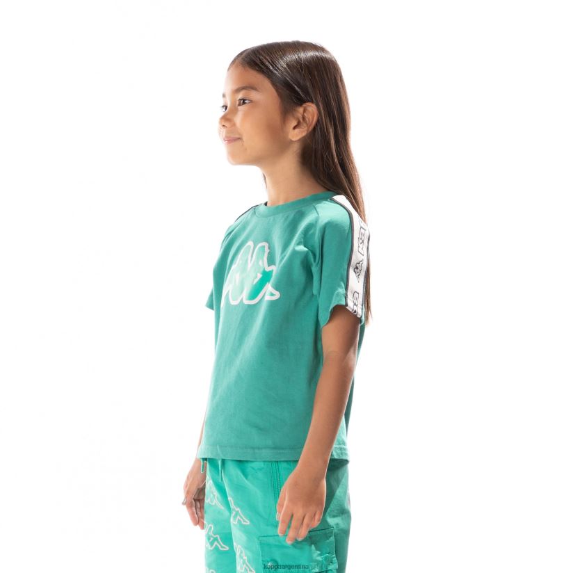 Kappa niños camiseta con logo y cinta para niños avirec 2 verde azulado 2FJJXV682