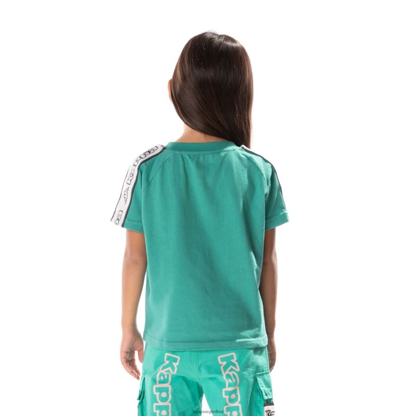 Kappa niños camiseta con logo y cinta para niños avirec 2 verde azulado 2FJJXV682