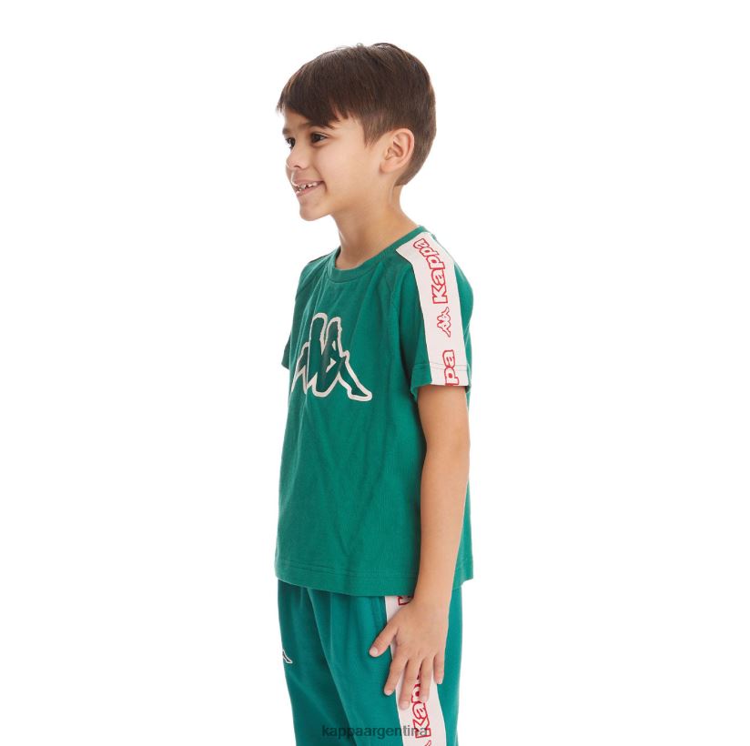 Kappa niños camiseta con logo y cinta para niños avirec 2 verde oscuro 2FJJXV751