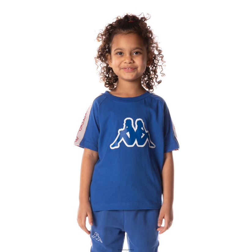 Kappa niños camiseta davirec con cinta del logo azul 2FJJXV714