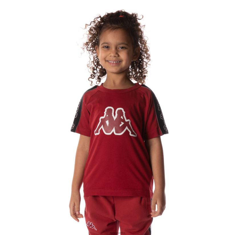 Kappa niños camiseta davirec con cinta del logo rojo 2FJJXV715