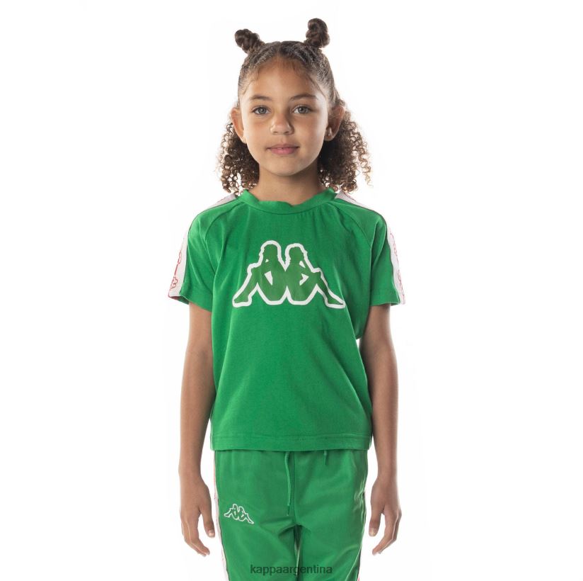 Kappa niños camiseta davirec con cinta del logo verde 2FJJXV712