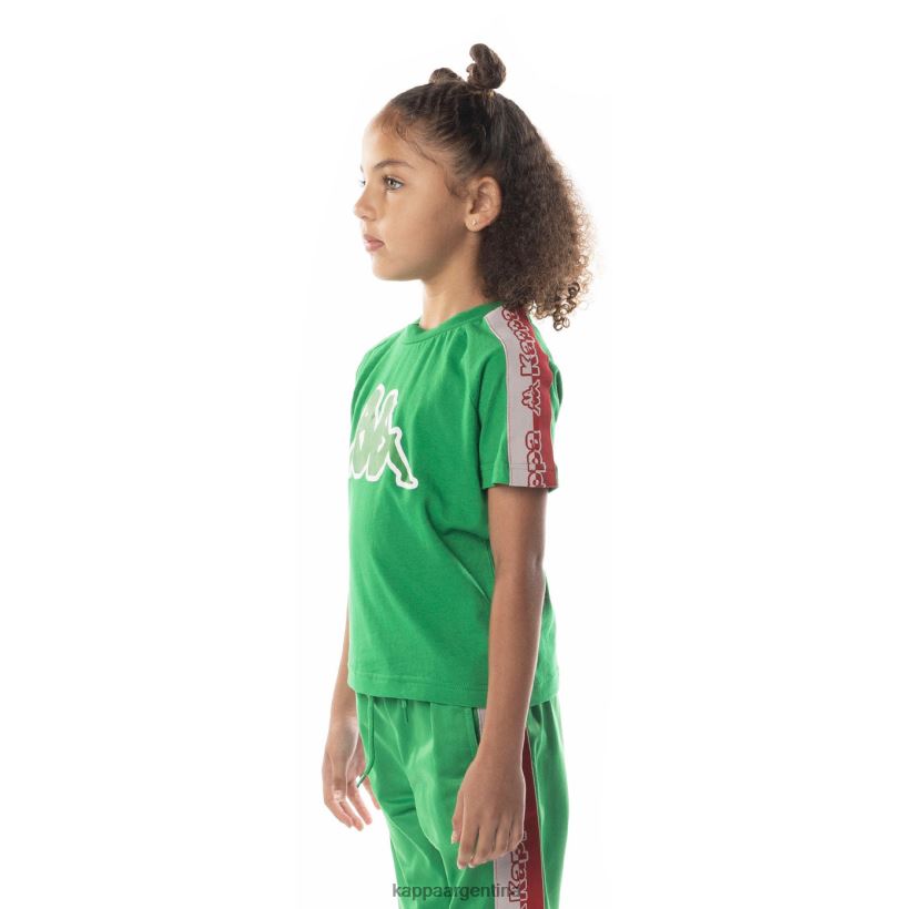Kappa niños camiseta davirec con cinta del logo verde 2FJJXV712