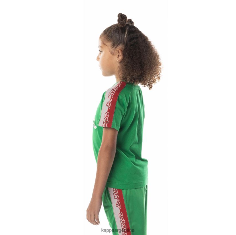 Kappa niños camiseta davirec con cinta del logo verde 2FJJXV712