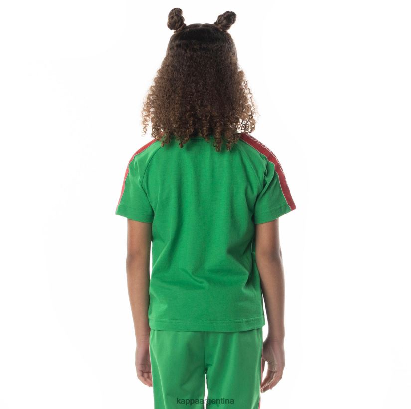 Kappa niños camiseta davirec con cinta del logo verde 2FJJXV712