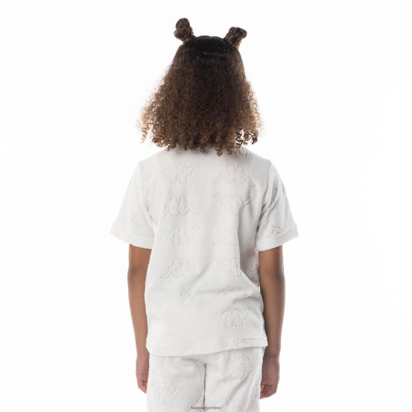 Kappa niños camiseta efro con cinta del logo para niños blanco azul 2FJJXV673