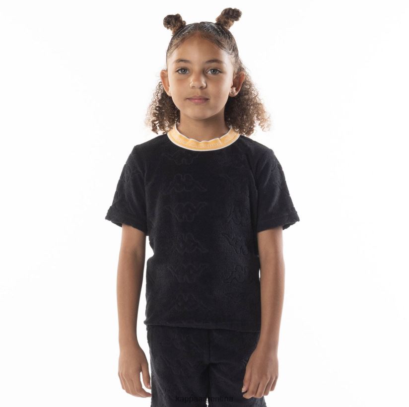 Kappa niños camiseta efro con cinta del logo para niños humo negro naranja 2FJJXV674