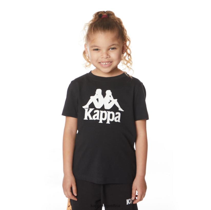 Kappa niños camiseta estessi niños auténtica negro azabache 2FJJXV651