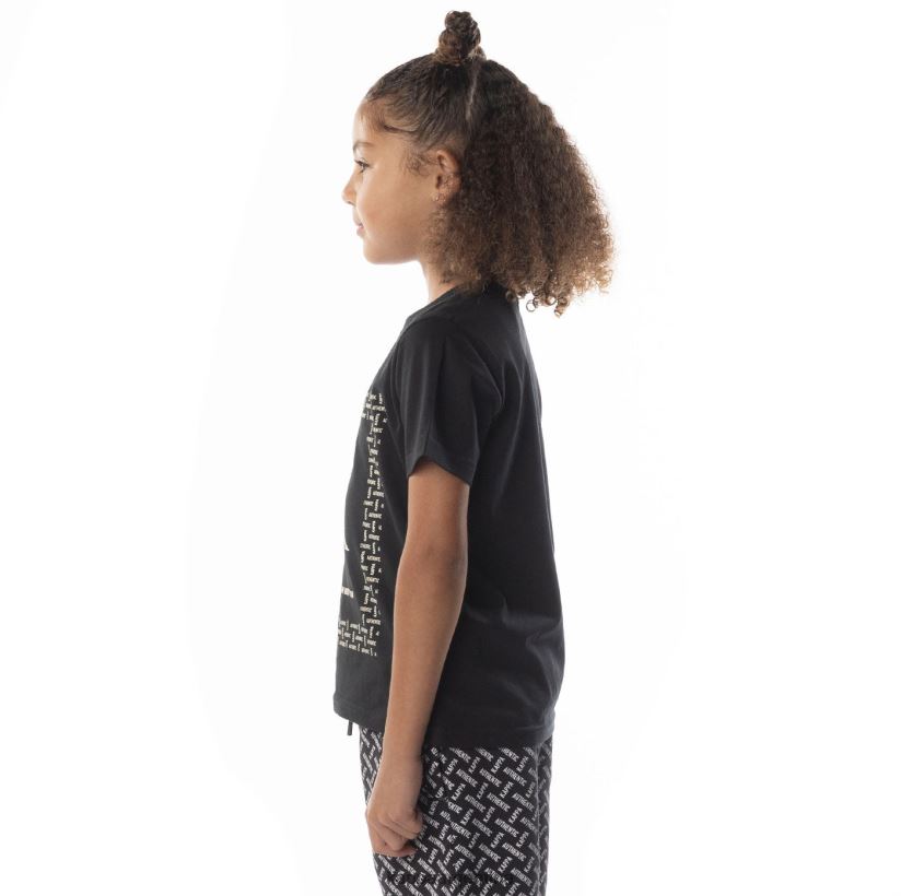 Kappa niños camiseta grafía auténtica para niños arena de humo negro 2FJJXV687