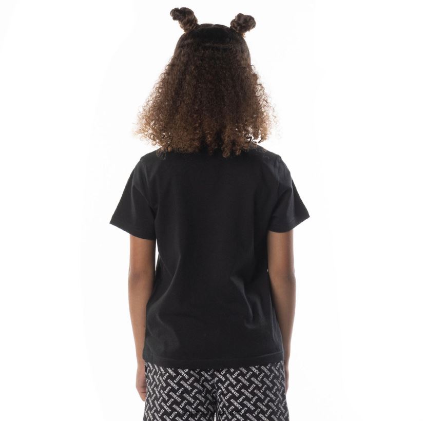 Kappa niños camiseta grafía auténtica para niños arena de humo negro 2FJJXV687