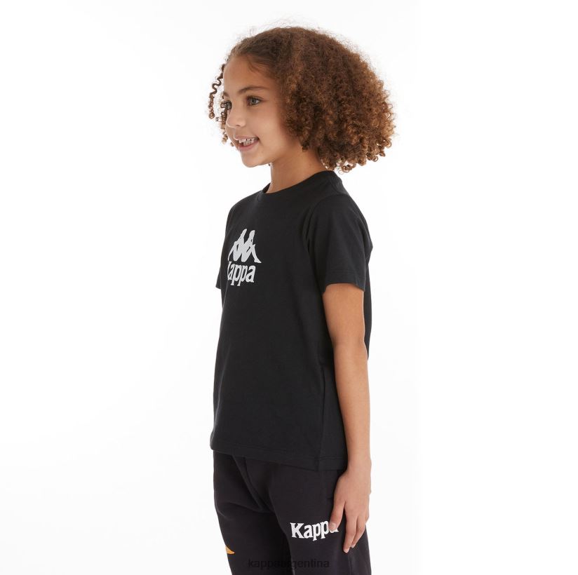 Kappa niños camiseta molongio auténtica para niños humo negro naranja claro 2FJJXV721