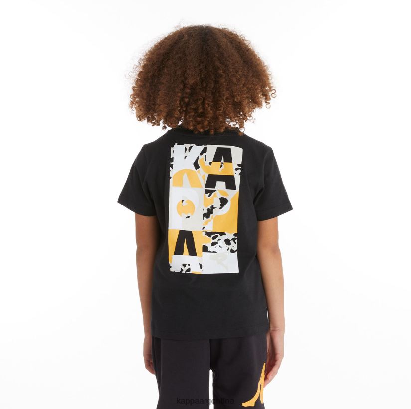 Kappa niños camiseta molongio auténtica para niños humo negro naranja claro 2FJJXV721