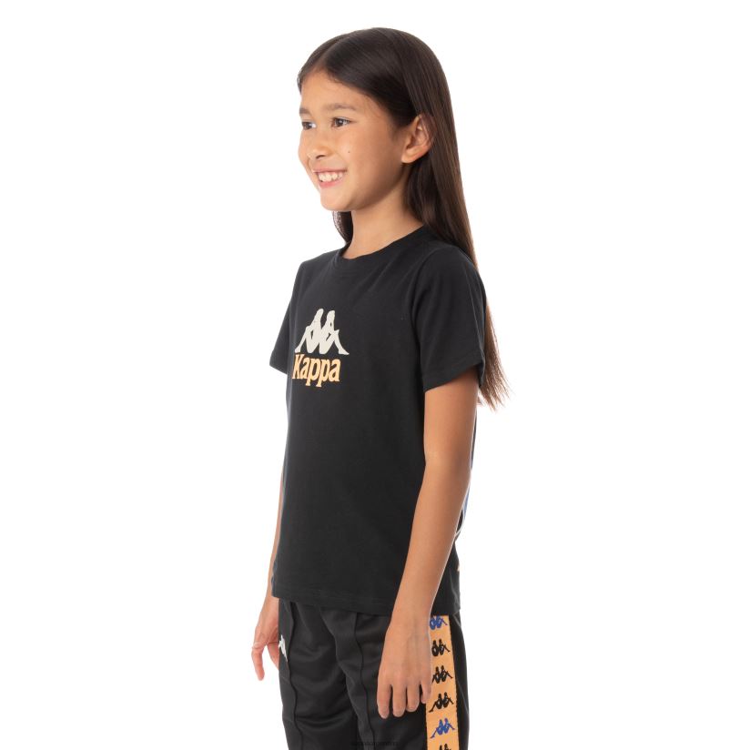 Kappa niños camiseta molongio auténtica para niños negro 2FJJXV776