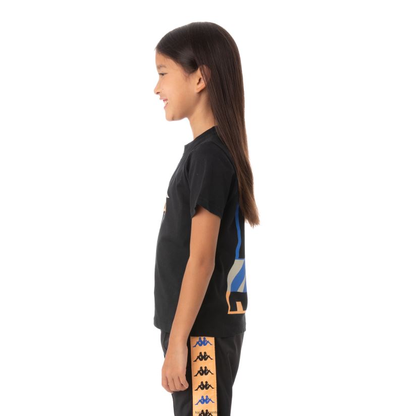 Kappa niños camiseta molongio auténtica para niños negro 2FJJXV776
