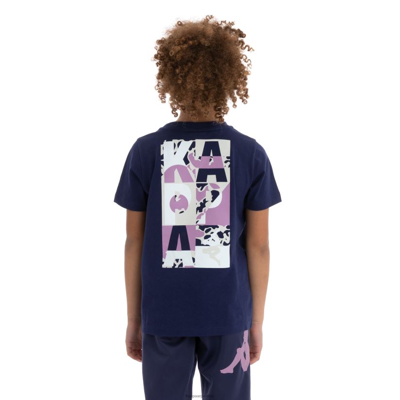 Kappa niños camiseta molongio auténtica para niños violeta azul marino 2FJJXV720