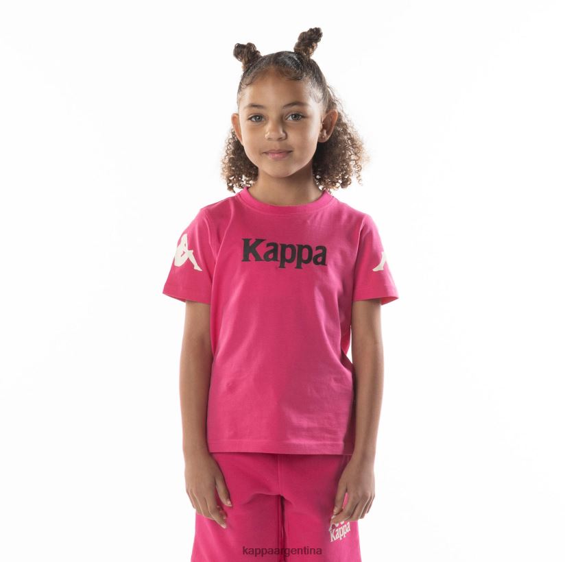 Kappa niños camiseta paroo auténtica para niños rosa negro 2FJJXV689