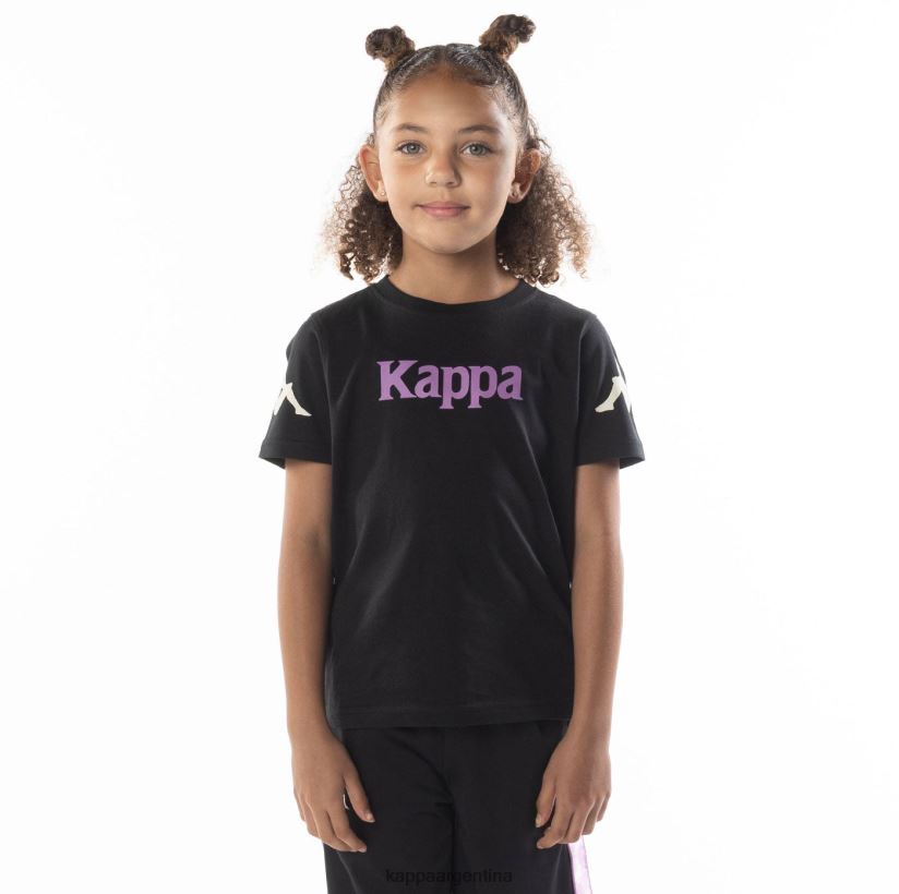 Kappa niños camiseta paroo auténtica para niños violeta humo negro 2FJJXV690