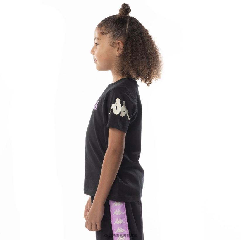 Kappa niños camiseta paroo auténtica para niños violeta humo negro 2FJJXV690