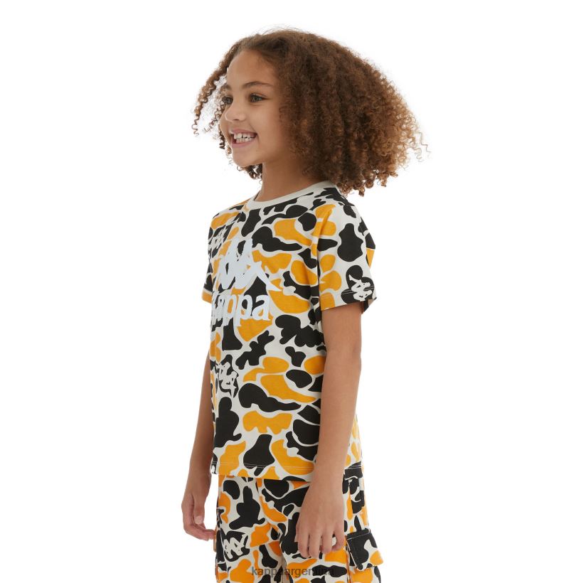Kappa niños camiseta pyllo auténtica para niños humo negro naranja claro 2FJJXV724