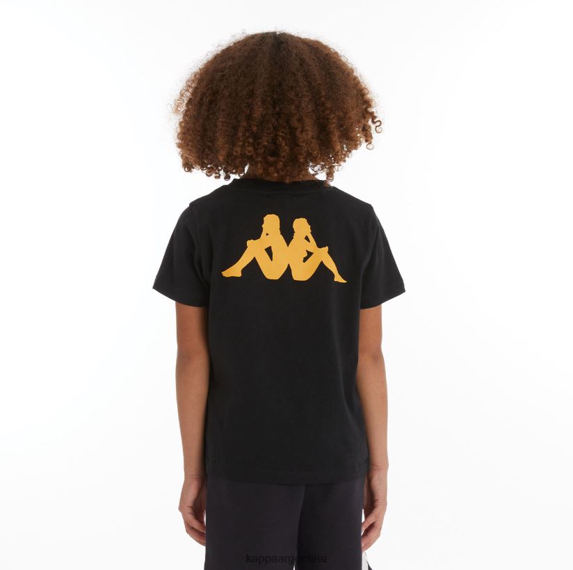 Kappa niños camiseta runis autentica para niños humo negro naranja claro 2FJJXV729