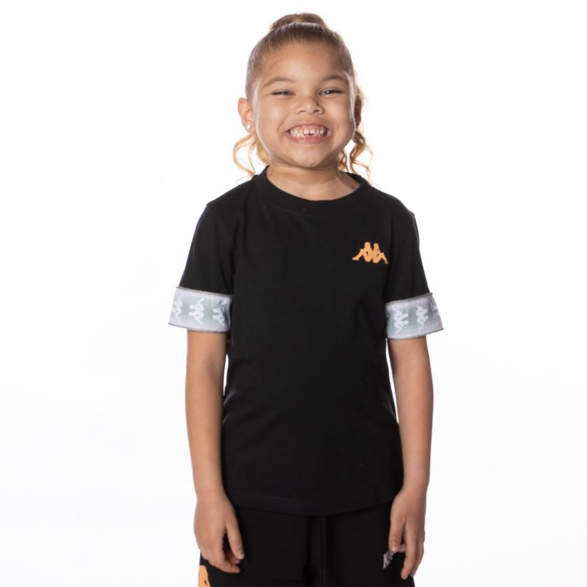 Kappa niños camiseta torby 222 banda niños negro azabache 2FJJXV654
