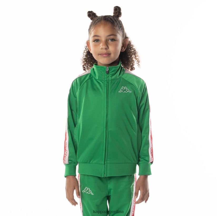 Kappa niños chamarra deportiva con cinta del logo verde 2FJJXV414