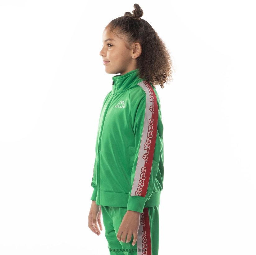 Kappa niños chamarra deportiva con cinta del logo verde 2FJJXV414