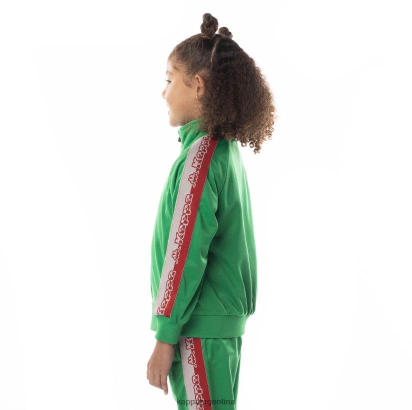 Kappa niños chamarra deportiva con cinta del logo verde 2FJJXV414