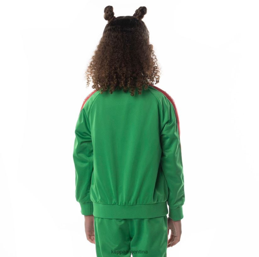 Kappa niños chamarra deportiva con cinta del logo verde 2FJJXV414