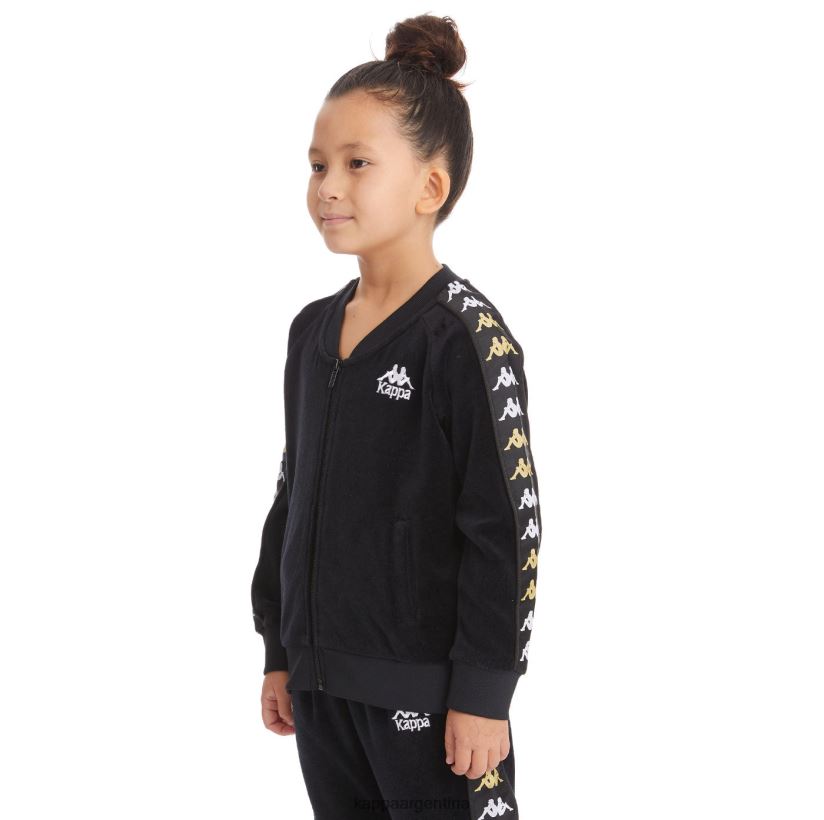 Kappa niños chaqueta deportiva 222 banda benettin para niños humo negro 2FJJXV435