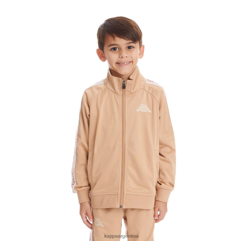 Kappa niños chaqueta deportiva artem 2 con cinta del logo para niños beige 2FJJXV426