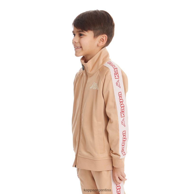 Kappa niños chaqueta deportiva artem 2 con cinta del logo para niños beige 2FJJXV426