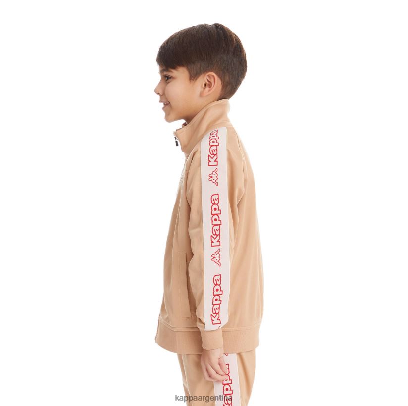 Kappa niños chaqueta deportiva artem 2 con cinta del logo para niños beige 2FJJXV426