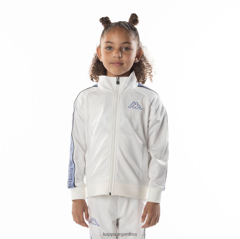 Kappa niños chaqueta deportiva artem 2 con cinta del logo para niños blanco azul 2FJJXV409