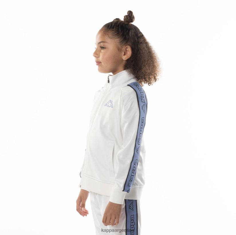 Kappa niños chaqueta deportiva artem 2 con cinta del logo para niños blanco azul 2FJJXV409