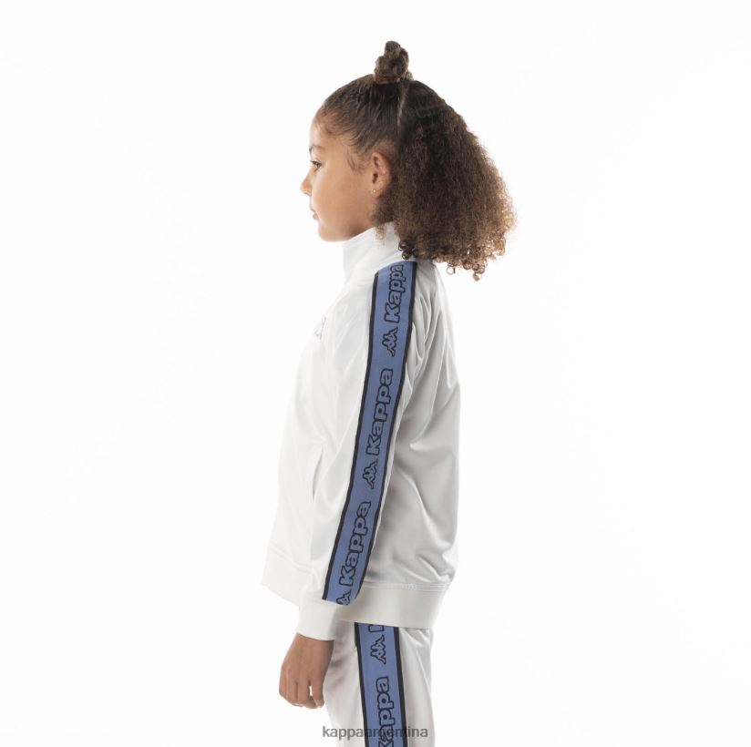 Kappa niños chaqueta deportiva artem 2 con cinta del logo para niños blanco azul 2FJJXV409