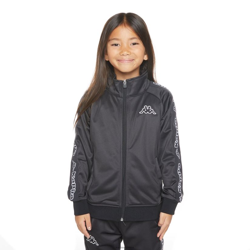 Kappa niños chaqueta deportiva artem 2 con cinta del logo para niños humo negro 2FJJXV399