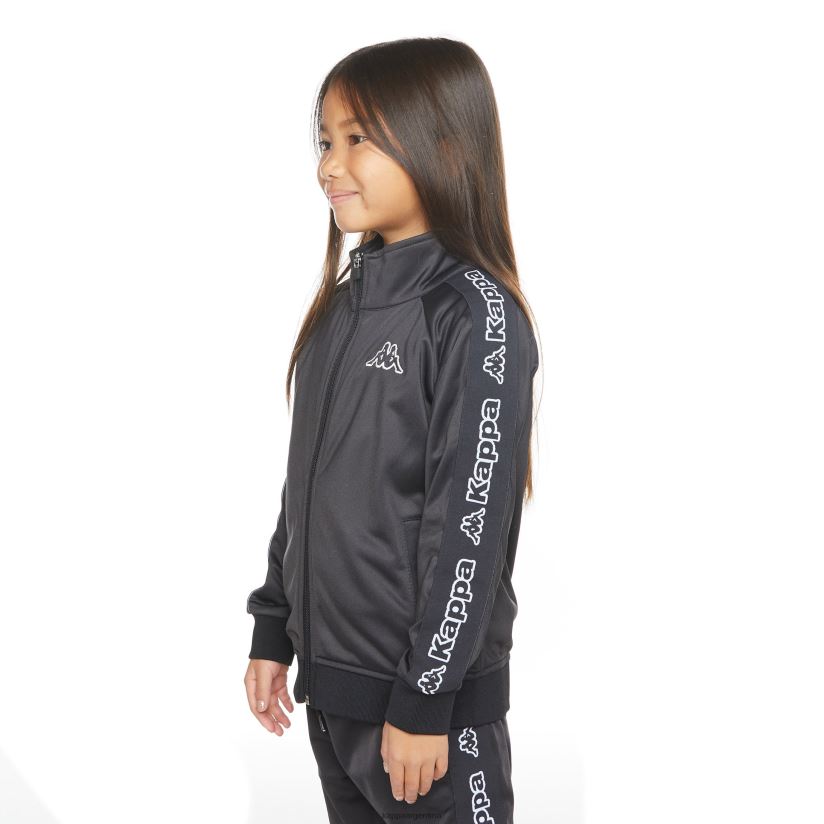 Kappa niños chaqueta deportiva artem 2 con cinta del logo para niños humo negro 2FJJXV399