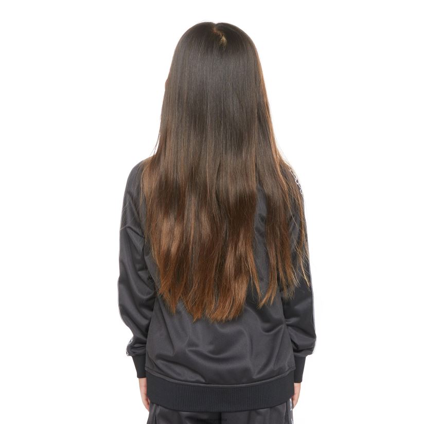 Kappa niños chaqueta deportiva artem 2 con cinta del logo para niños humo negro 2FJJXV399
