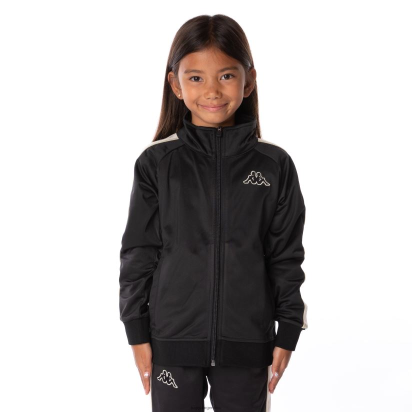 Kappa niños chaqueta deportiva artem 2 con cinta del logo para niños humo negro 2FJJXV404