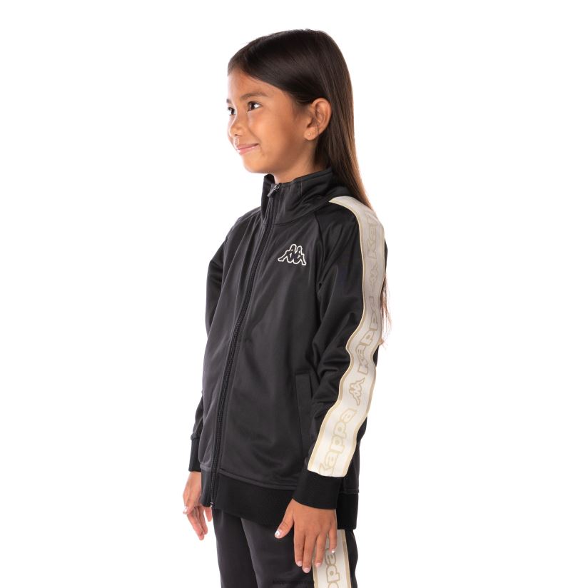 Kappa niños chaqueta deportiva artem 2 con cinta del logo para niños humo negro 2FJJXV404