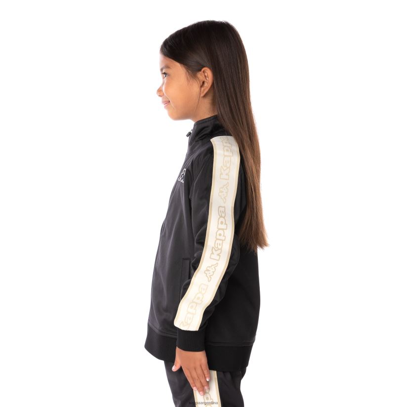 Kappa niños chaqueta deportiva artem 2 con cinta del logo para niños humo negro 2FJJXV404
