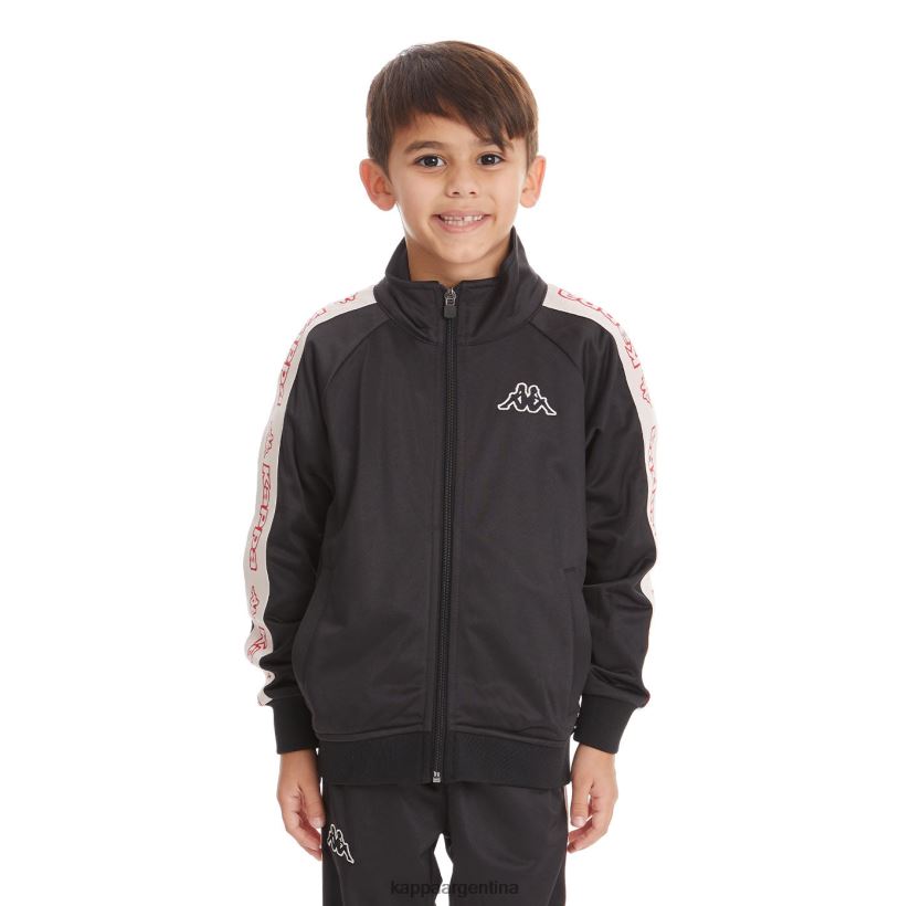 Kappa niños chaqueta deportiva artem 2 con cinta del logo para niños humo negro 2FJJXV427