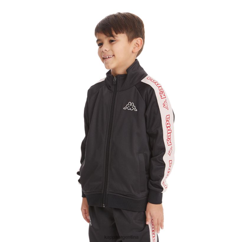 Kappa niños chaqueta deportiva artem 2 con cinta del logo para niños humo negro 2FJJXV427