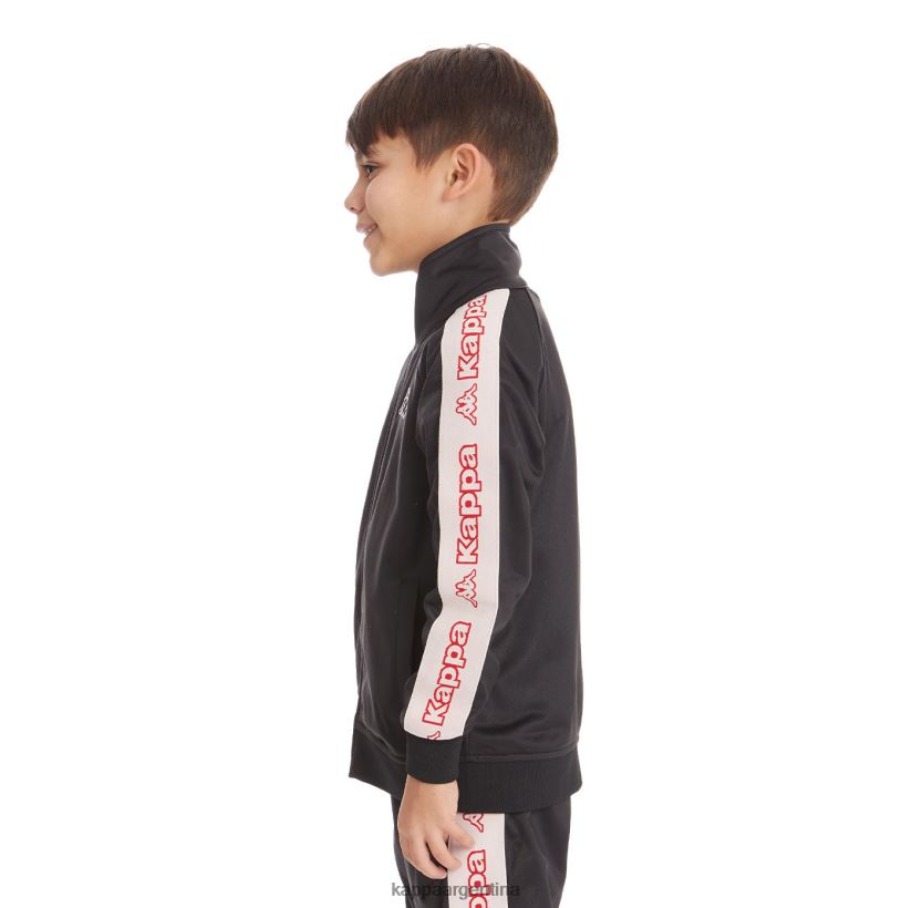Kappa niños chaqueta deportiva artem 2 con cinta del logo para niños humo negro 2FJJXV427