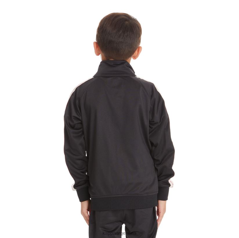 Kappa niños chaqueta deportiva artem 2 con cinta del logo para niños humo negro 2FJJXV427