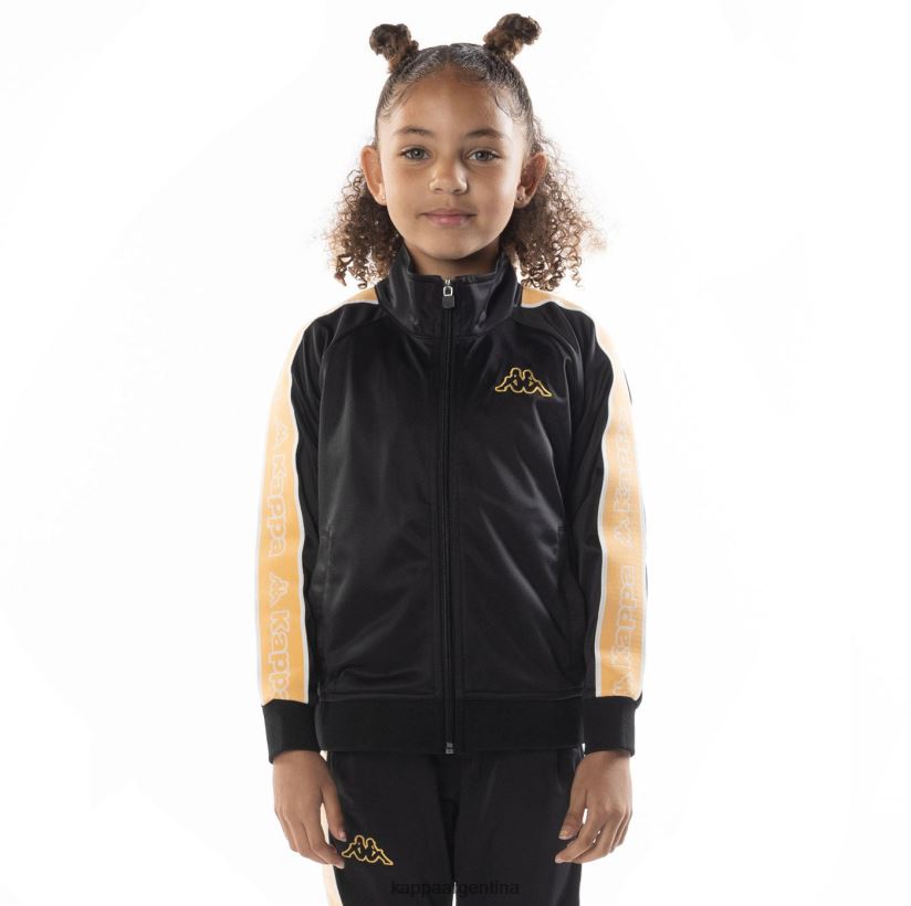Kappa niños chaqueta deportiva artem 2 con cinta del logo para niños humo negro naranja 2FJJXV410