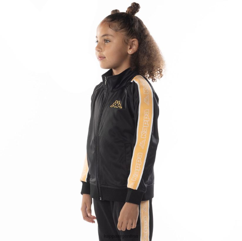 Kappa niños chaqueta deportiva artem 2 con cinta del logo para niños humo negro naranja 2FJJXV410
